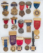 HUDSON VALLEY NEW YORK VOLUNTEER FIREMEN'S ASSOC. 15 BADGES 1914-1939 MOST FOR "DELEGATE".