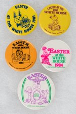 REAGAN WHITE HOUSE EASTER EGG HUNT COLLECTION OF BUTTONS, PROGRAMS AND MORE.