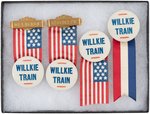 "WILLKIE TRAIN" BUTTONS INCLUDING "OFFICIAL" & "GUEST" BADGES.