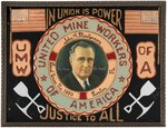 FRANKLIN D. ROOSEVELT: POSTER, TIE, LABOR PLAQUE AND PENNANT.