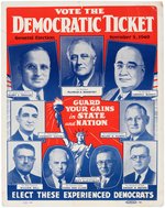 FRANKLIN D. ROOSEVELT: POSTER, TIE, LABOR PLAQUE AND PENNANT.