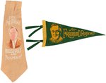 FRANKLIN D. ROOSEVELT: POSTER, TIE, LABOR PLAQUE AND PENNANT.