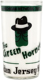 "THE GREEN HORNET" PREMIUM DAIRY GLASS.