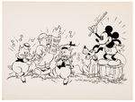 MICKEY MOUSE & THREE LITTLE PIGS BW VARIETY 1933 FAN CARD.