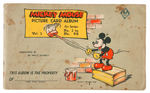 “MICKEY MOUSE” VOL. 1 GUM CARD ALBUM (SECOND VERSION) WITH COMPLETE SET OF CARDS.