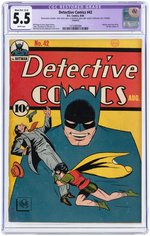 "DETECTIVE COMICS" #42 AUGUST 1940 CGC RESTORED 5.5 MOD./EXT. (C-4) FINE-.