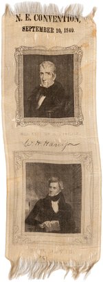 W. H. HARRISON AND "GOV. DAVIS" 1840 MASSACHUSETTS CONVENTION RIBBON.