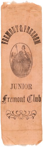 "JUNIOR FREMONT CLUB" 1856 REPUBLICAN CAMPAIGN RIBBON.