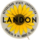 LANDON SINGLE DAY EVENT WEST VIRGINIA STATE CONVENTION BUTTON.