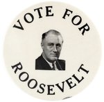 SCARCE "VOTE FOR ROOSEVELT" PORTRAIT BUTTON HAKE #2010.