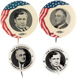 WILLKIE & ROOSEVELT GROUP OF FOUR PORTRAIT BUTTONS.