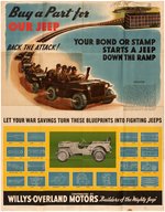 WORLD WAR II "BUY A PART FOR OUR JEEP" SCHOOL WAR BOND CAMPAIGN POSTER.