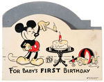 “MICKEY MOUSE” GROUP OF FIVE AGE SERIES BIRTHDAY CARDS WITH HALL BROS. SALES SHEET.