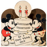 “MICKEY MOUSE” GROUP OF FIVE AGE SERIES BIRTHDAY CARDS WITH HALL BROS. SALES SHEET.