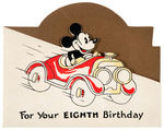 “MICKEY MOUSE” GROUP OF FIVE AGE SERIES BIRTHDAY CARDS WITH HALL BROS. SALES SHEET.