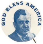 WILLKIE "GOD BLESS AMERICA" BLUE-TONE PORTRAIT BUTTON.