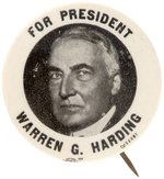 "FOR PRESIDENT WARREN G. HARDING" SCARCE PORTRAIT BUTTON.