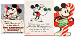 MICKEY MOUSE 1930'S CHRISTMAS CARD/GIFT TAG SEVEN PIECE LOT.