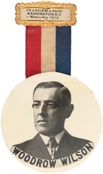 "WOODROW WILSON" LARGE AND RARE INAUGURAL BUTTON BADGE.
