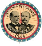 McKINLEY & HOBART 1896 "WHEELMENS CLUB" JUGATE BUTTON HAKE #5.