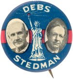 "DEBS STEDMAN" RARE 1920 SOCIALIST PARTY JUGATE BUTTON HAKE #16.