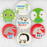 HUMPHREY COLLECTION OF SIX POPULAR 1968 FLASHER WOBBLE EYE BUTTONS.