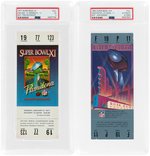 LOT OF TWO SUPER BOWL FULL TICKETS PSA GRADED '77 & '83.