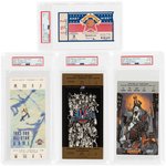 LOT OF FOUR NBA FULL TICKETS & STUBS PSA GRADED '76, '93, '97, & '98.