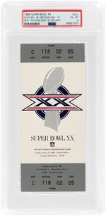 1986 SUPER BOWL XX FULL TICKET PSA GRADED EX-MT 6.