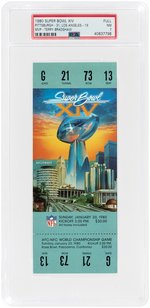 1980 SUPER BOWL XIV FULL TICKET PSA GRADED NM 7.