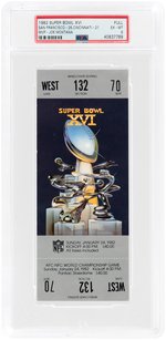 1982 SUPER BOWL XVI FULL TICKET PSA GRADED EX-MT 6.