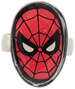 MARVEL FLICKER RINGS NEAR SET PLUS SPIDER-MAN & CAPTAIN AMERICA VITAMIN RING PAIR.