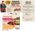 BATMAN, ROBIN & SUPERMAN NESTLE PREMIUM RINGS & PAPERS LOT.