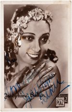 JOSEPHINE BAKER SIGNED POSTCARD.