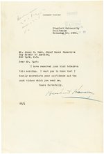 HOOVER NOVEMBER 12, 1928 SIGNED LETTER TO BOY SCOUTS EXECUTIVE.