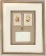 "JAMES A. GARFIELD OHIO" SIGNED CARD IN FAMED DISPLAY.