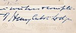 ROOSEVELT 1897 CALLING  CARD W/AUTOGRAPH NOTE TO HENRY CABOT LODGE SIGNED "T.R."