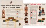 "TARZAN" PLASTER STATUE SET, PAINT PALETTE & ORDER SHEETS.