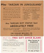 "TARZAN IN JUNGLELAND" RARE PREMIUM BACKGROUND & ORDER FORM.