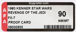 "STAR WARS: REVENGE OF THE JEDI - FX-7" PROOF CARD AFA 90 NM/MT.