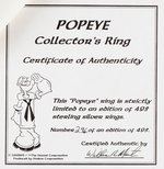 POPEYE LIMITED EDITION STERLING SILVER RING BY STABUR.