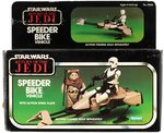 "STAR WARS: RETURN OF THE JEDI" TRI-LOGO BIKER SCOUT AND SPEEDER BIKE PAIR.