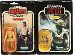 "STAR WARS: ESB & ROTJ" LUKE SKYWALKER & YODA (BROWN SNAKE) CARDED PAIR.