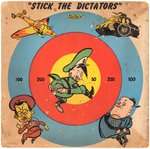 WORLD WAR II "STICK THE DICTATORS" ANTI-AXIS DART BOARD.