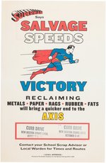 SUPERMAN WORLD WAR II "SALVAGE SPEEDS VICTORY" HOMEFRONT POSTER.
