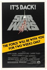 "STAR WARS" & "STAR WARS: THE EMPIRE STRIKES BACK" RE-RELEASE ONE SHEET MOVIE POSTER TRIO.