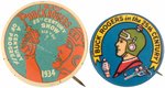 "BUCK ROGERS 25th CENTURY SHOW" 1934 CHICAGO WORLD'S FAIR & CLUB BUTTON PAIR.