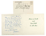 PULITZER PRIZE WINNING CARTOONIST C.D. BATCHELOR THREE SIGNED LETTERS AND TWO CARDS.