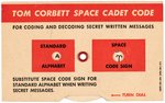 "TOM CORBETT SPACE CADET SQUADRON" MEMBERSHIP KIT & BOX CUT-OUT PAIR.