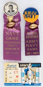 KENNEDY 1962 "ARMY NAVY GAME" RIBBON PAIR & TICKET.